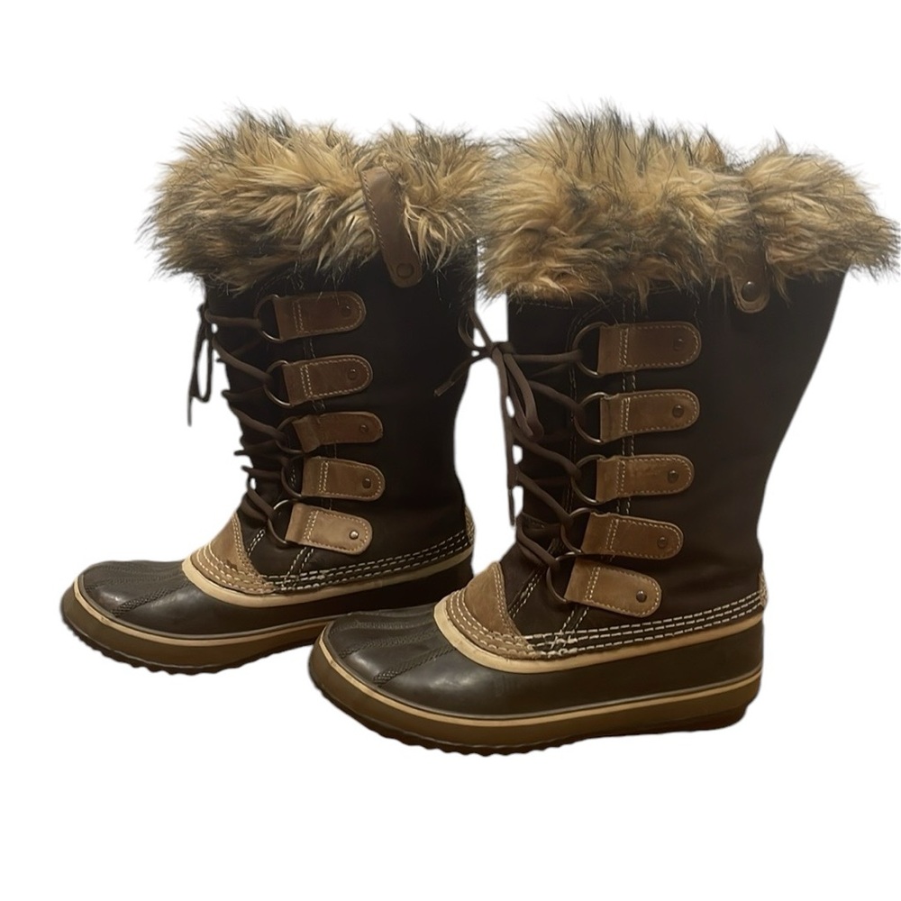 Sorel Joan of Artic waterproof tall suede winter boots, faux fur lined